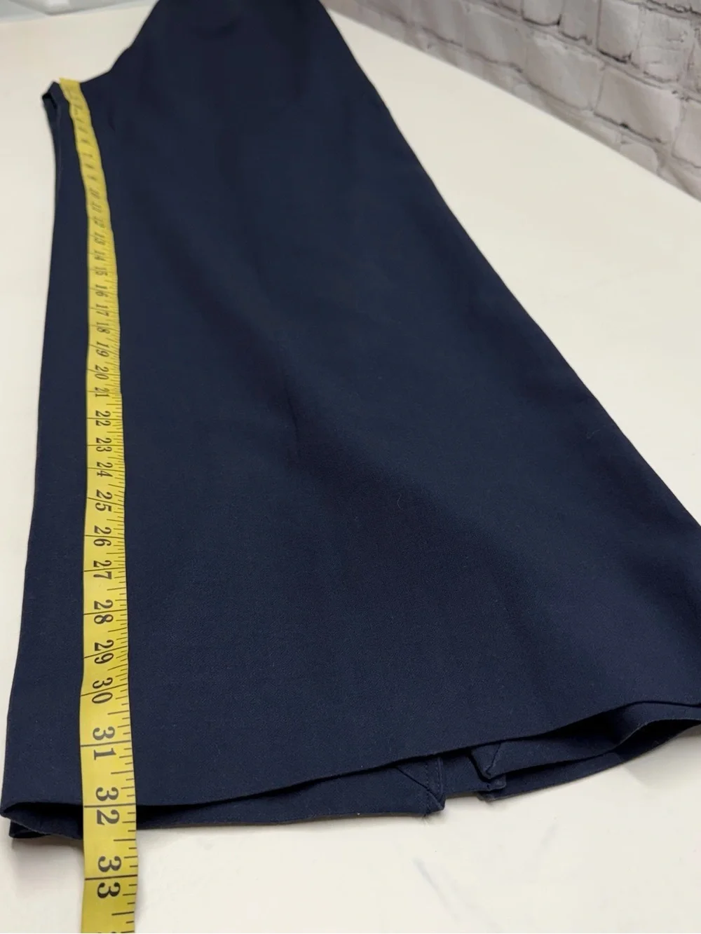 Tory Burch Navy Wide-Leg Sailor Pants with Cream Buttons size 8